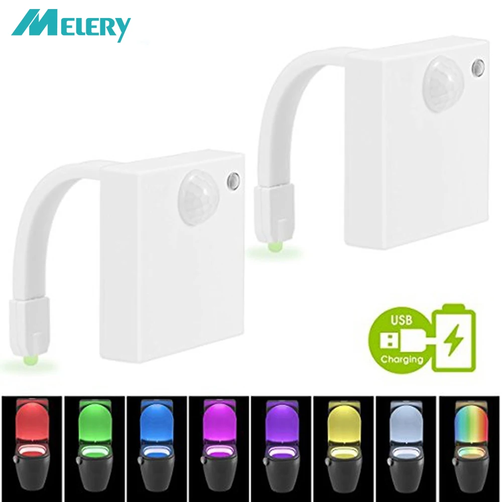 

LED Night Light Sensor Led Toilet Night Light Bulb Home Decorative Lighting Lamp 1W Waterproof USB Rechargeable Color Changing