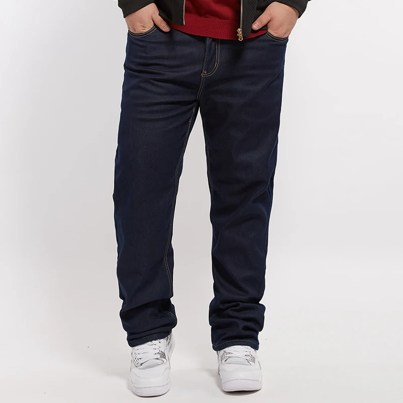 New Style Thick Winter Denim Jeans Men Long Trousers Straight Loose