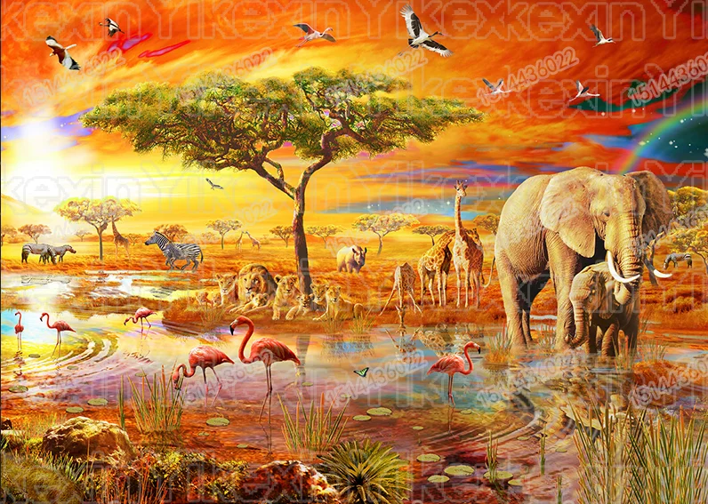 

Full Round Drill 5D DIY Diamond Painting "African elephant" Embroidery Cross Stitch 5D Home Decor Gift