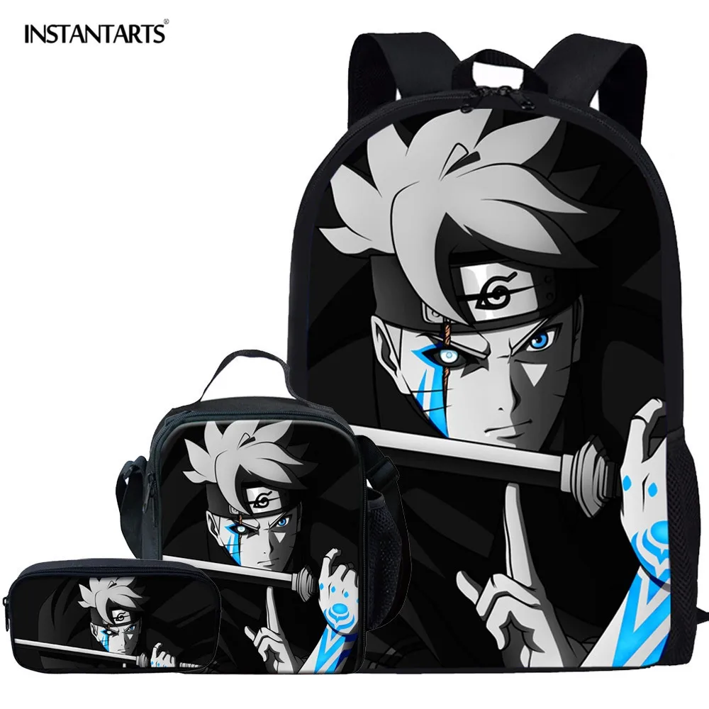 

INSTANTARTS 3D Cat Reflection Tiger Printing Boys School Bags 3pcs/set Backpack Student Satchel Escolar for Children Book Bags
