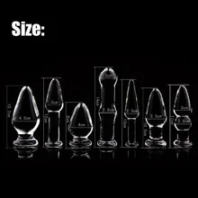 7 Size Glass Anal Dildo Butt Plug Anal Beads Erotic Sex Toy for Women Adult Products for Couples Crystal Glass Anus Massage Toys