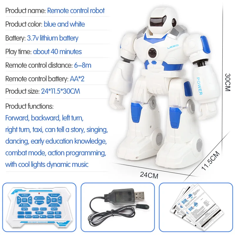 Fun Feature Robot Dancing Singing Action Figure Control Remote Control Robot with Light Toy Boy Child Birthday Toys Gift