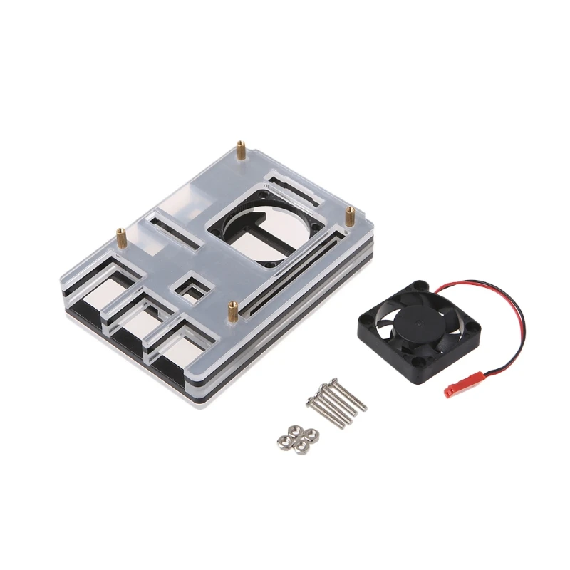 Акриловый чехол Корпус коробки + вентилятор охлаждения для Raspberry Pi 2/3 Модель B
