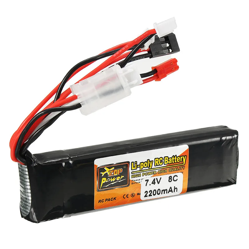

ZOP Power 7.4V 2200mAh 8C 2S Lipo Battery JR JST FUBEBA Plug for Transmitter Batteries for RC Helicopter Spare Parts Accessories
