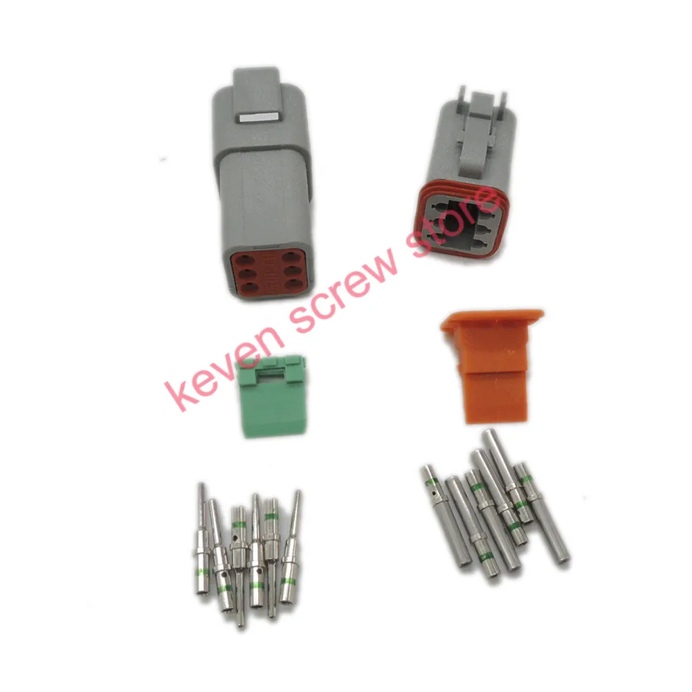 

10 sets Kit Deutsch DT 6 Pin Waterproof Electrical Wire Connector plug Kit DT06-6S DT04-6P,14 GA