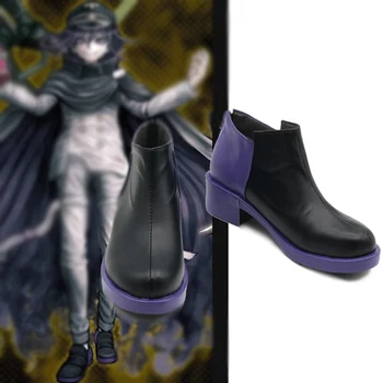 

Danganronpa V3 Ouma Kokichi Cosplay Boots Shoes Men Women Adult Spring Summer Fashion Patchwork Black Purple Ankle Boots