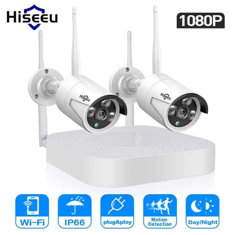 

Hiseeu 2CH 1080p NVR Kit CCTV System 2MP IP Camera Video Surveillance Set