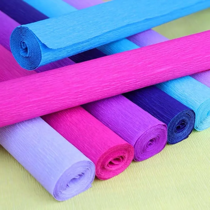 Распродажа сплошной цвет креп бумага Цветочная оберточная бумага цветные упаковочные материалы 50*235 см в один рулон