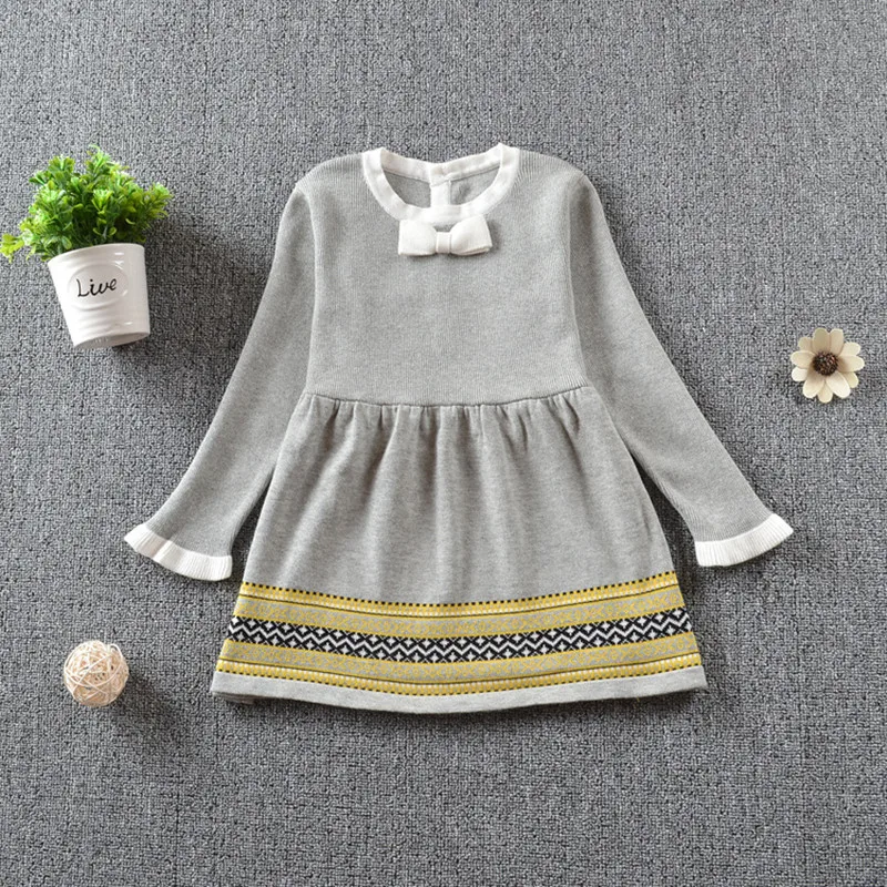 

Baby Clothes Girls Winter Sweaters Little Girl Long Sleeve Party Dress Knitting Outfit