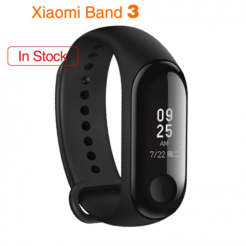 Умный фитнес браслет Xiaomi Mi Band 3 оригинальный MiBand большой сенсорный экран OLED
