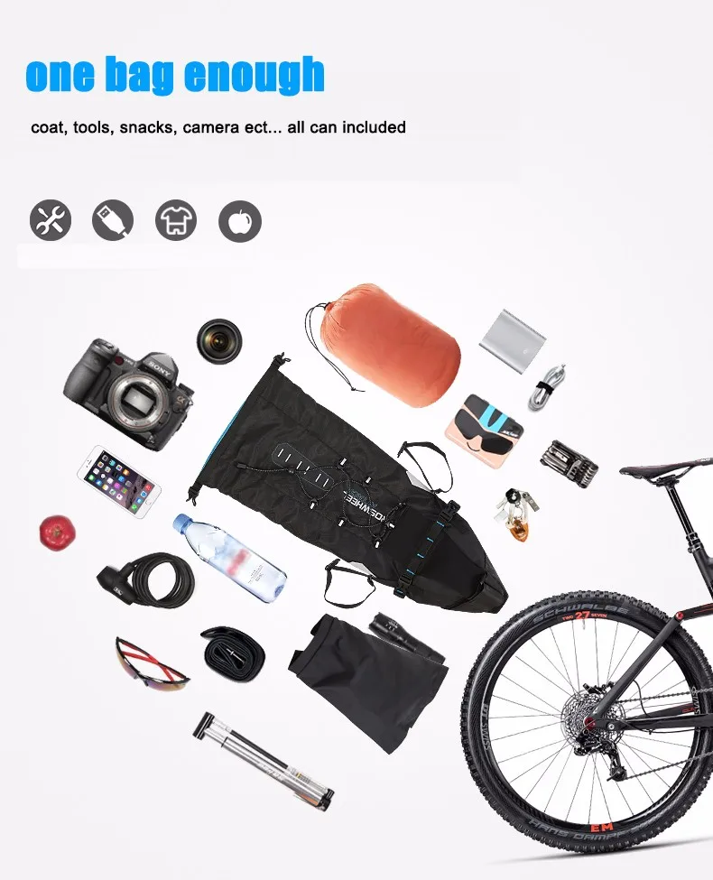 ROSWHEEL новейший 7L водонепроницаемый велосипед велосипедные аксессуары сумка седло сумка Велоспорт Горный велосипед заднее сиденье задняя Сумка на велосипед