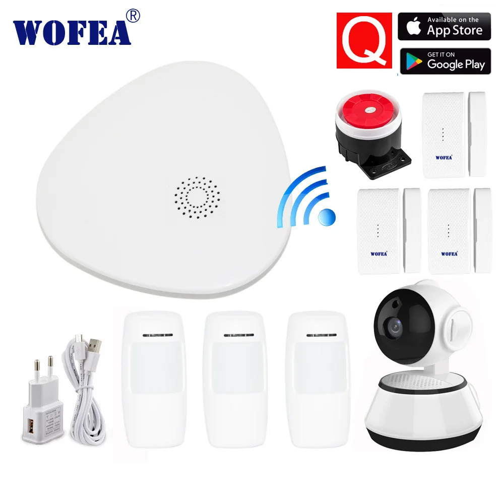 V10 kits Q Wofea wifi RF Gataway домашняя система охранной сигнализации DIY KIT IOS и Android смартфон приложение smart host V10 - Цвет: V10 kits Q