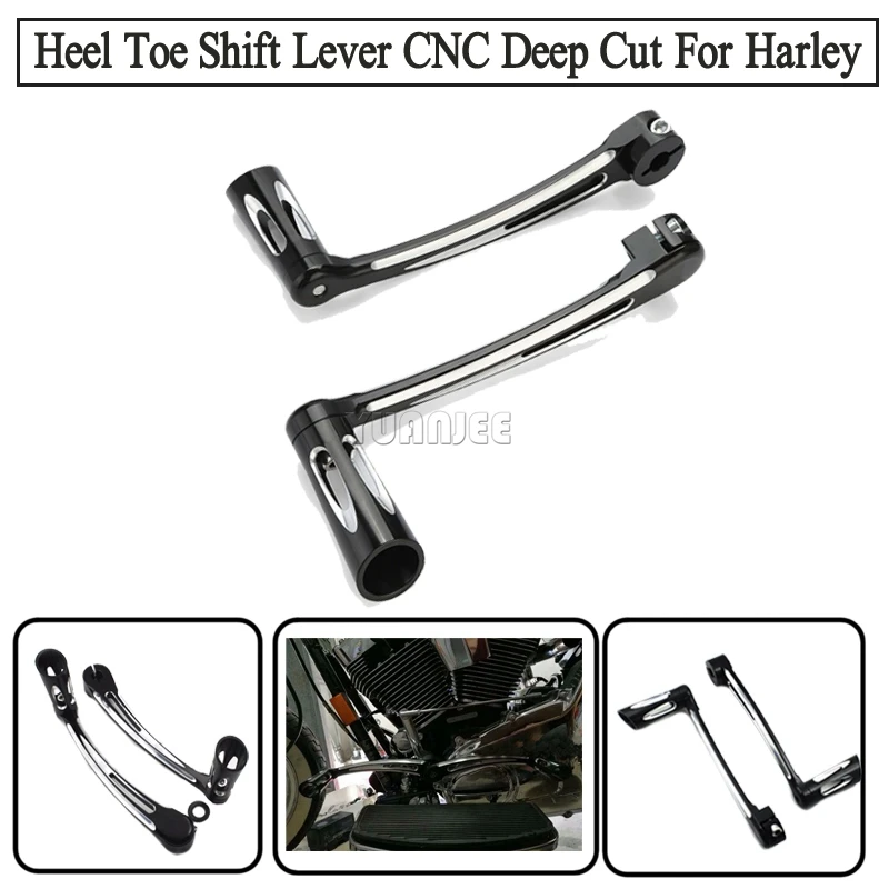 

Black Deep Cut Heel Toe Shift Lever with Shifter Pegs For H For Harley 1997-2016 Harley FLH/T & 2000-2016 Harley Softail Models