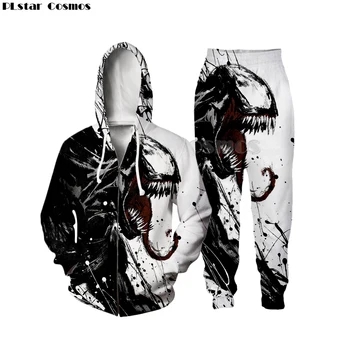 

PLstar Cosmos NEW Movie Spiderman Venom Villain Skull Hoodies /Tops Match Pants/Shorts Men/Women 3D Print Men's Sportswear -1