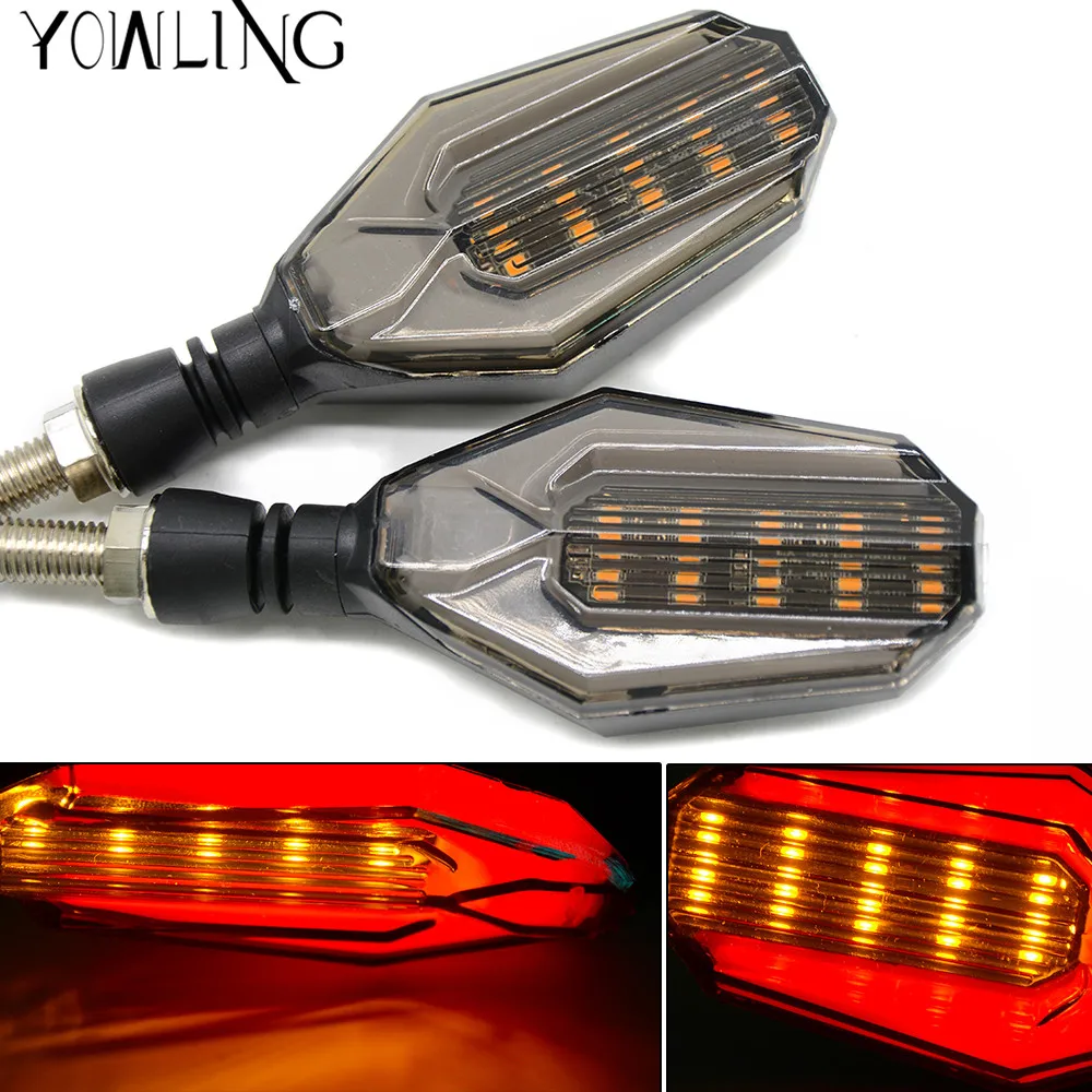 YOWLING 2PCS Universal Motorcycle Super Bright 12 LED Turn Signal Lights Indicator Amber Blinker Lamp Easy Install Lights/lamp