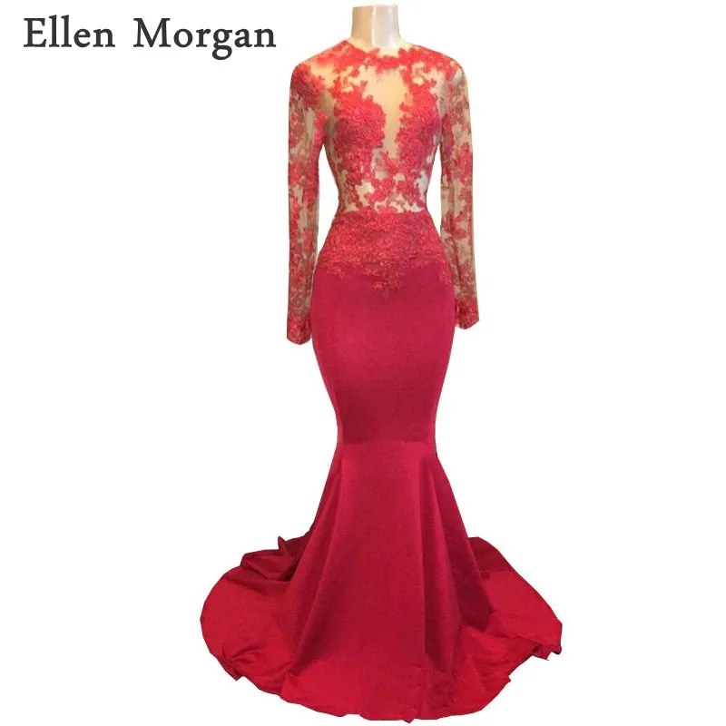 red prom dresses 2019 mermaid