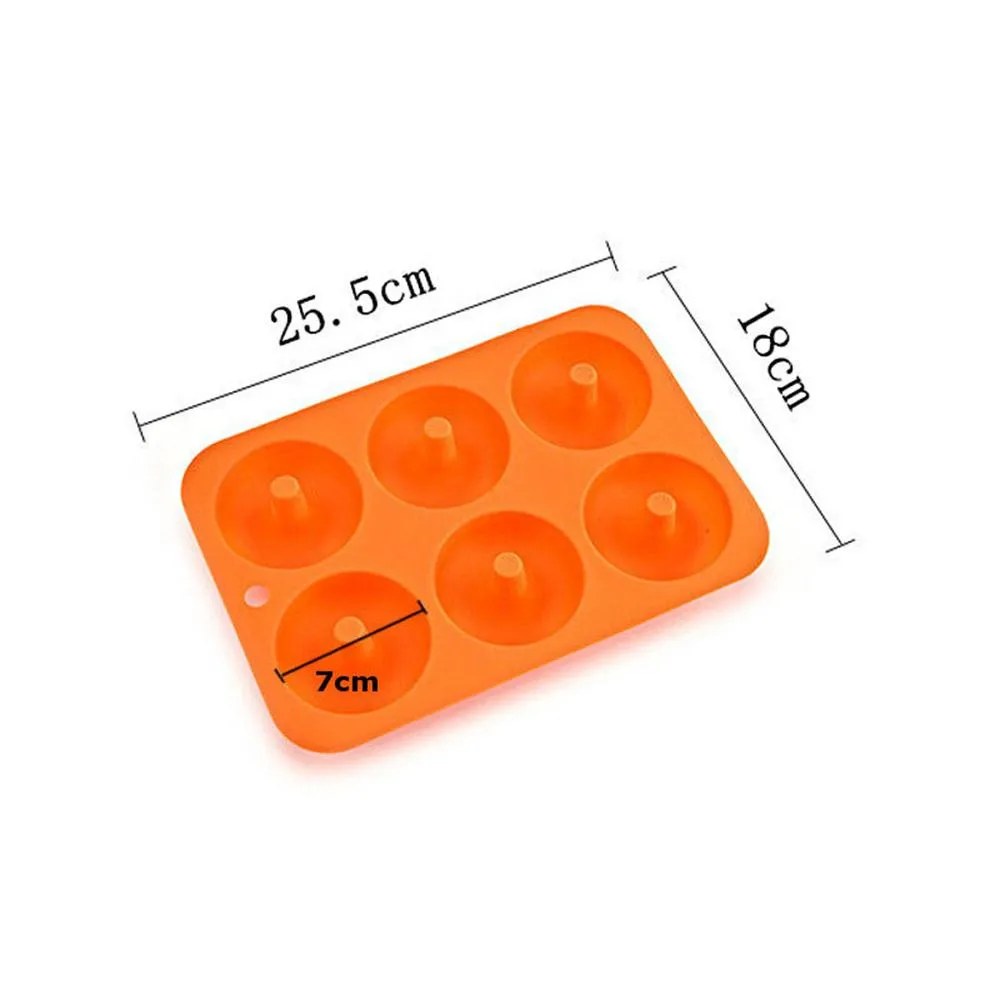 6-Cavity Silicone Donut Baking Pan Non-Stick Mold Dishwasher Decoration Tools Safe Baking Tray Maker for Biscuit Bagels#1