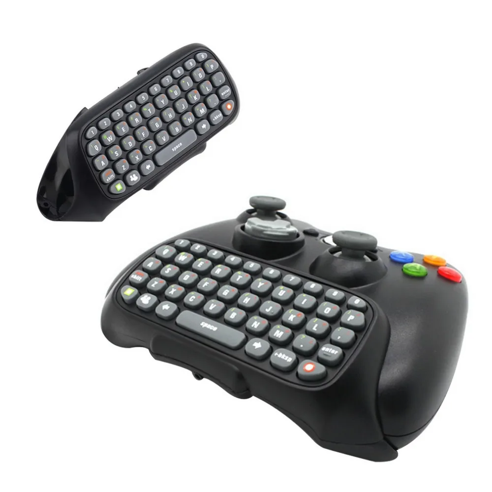 Mini Keyboard Wireless Controller Text Messenger Keyboard 47 keys Chatpad Keypad for Xbox 360 Game Controller Black