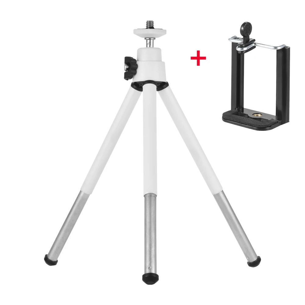Мини штатив-Трипод 2-х секционный Выдвижная Настольный штатив-Трипод стойка держатель 1/4 дюймов винт крепления для телефона ILDC Макс. Нагрузка 0,5 кг черный - Цвет: White