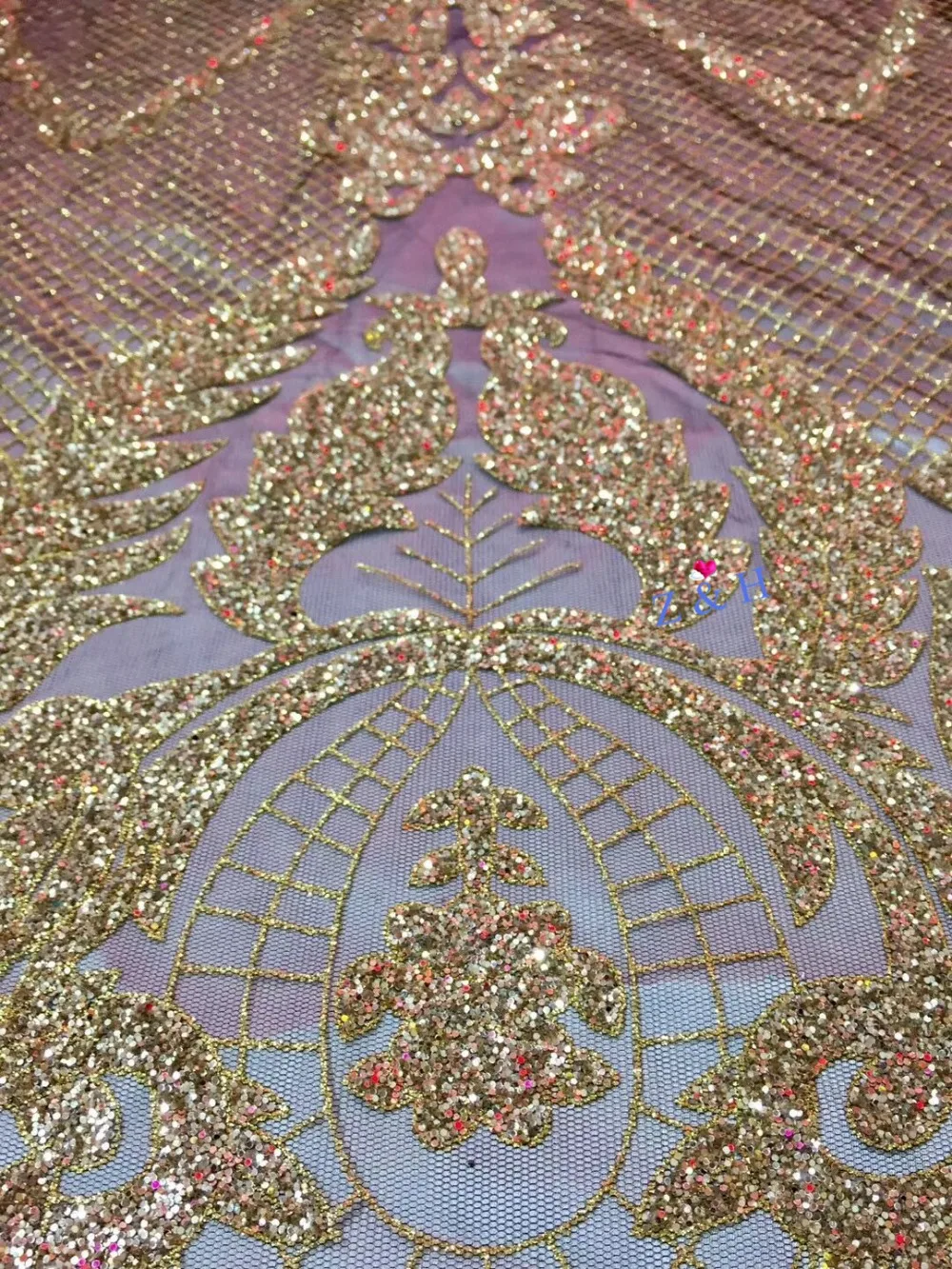 luxury glued glitter embroidery tulle mesh lace fabric JOY 41509 with