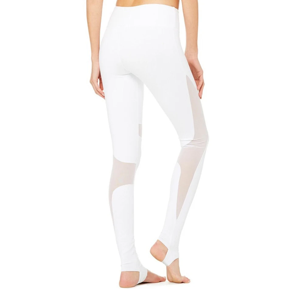 Buy Jnc Women Stirrup Yoga Pants White Mesh Fitness