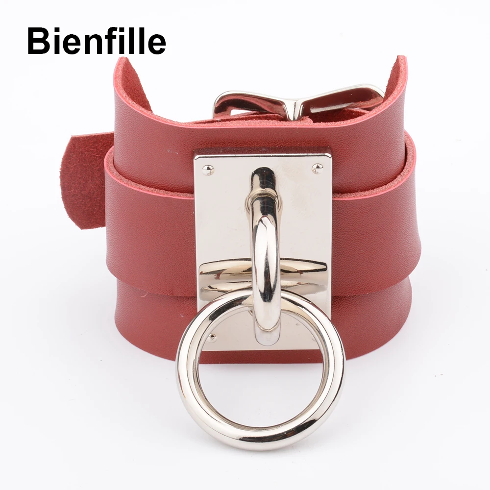 Браслет мужской из натуральной кожи с круглым воротником в стиле панк|bangle men|bracelet