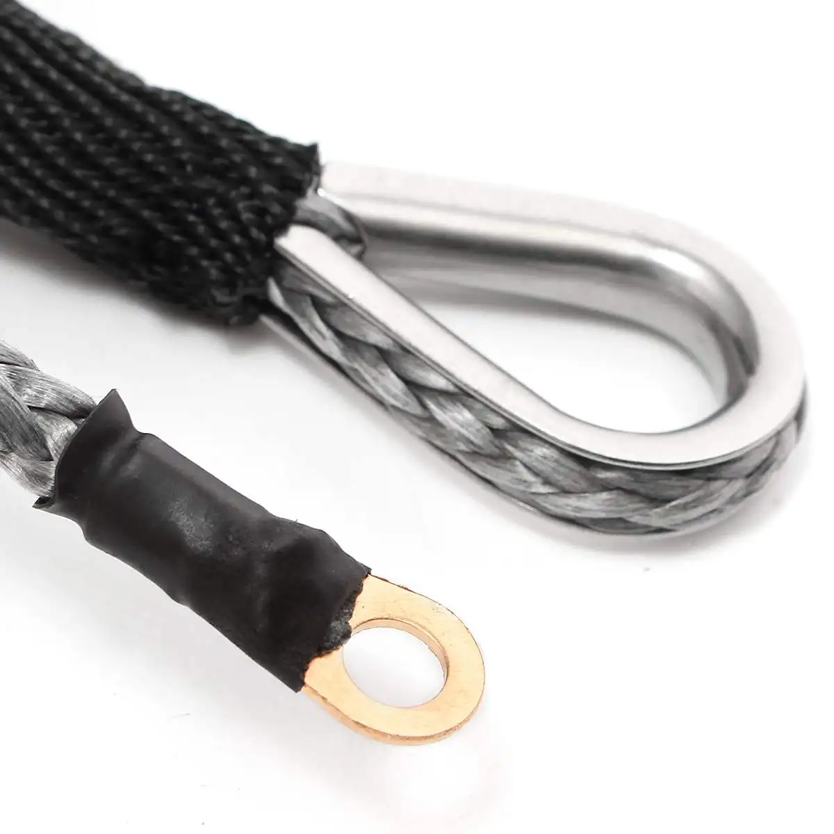 1/4 ''x 'رمادي الاصطناعية ونش خط كابل حبل 7000 + LBs مع غمد للمركبة SUV الطرق الوعرة 6 مللي متر x 15 m 1/4 ''x 'رمادي الاصطناعية ونش خط كابل حبل 7000 + LBs مع غمد للمركبة SUV الطرق الوعرة 6 مللي متر x 15 m