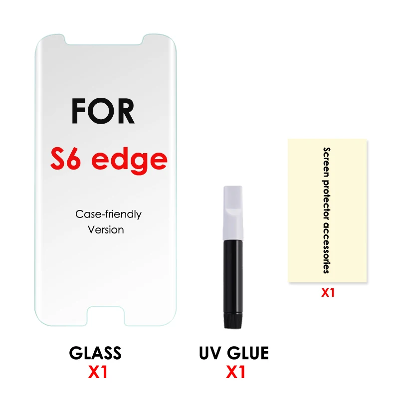 Akcoo S9 Plus Защитная пленка для экрана из ультрафиолета для samsung Galaxy note 8 9 Защита экрана S7 S8 plus пленка из закаленного стекла - Цвет: For S6 Edge