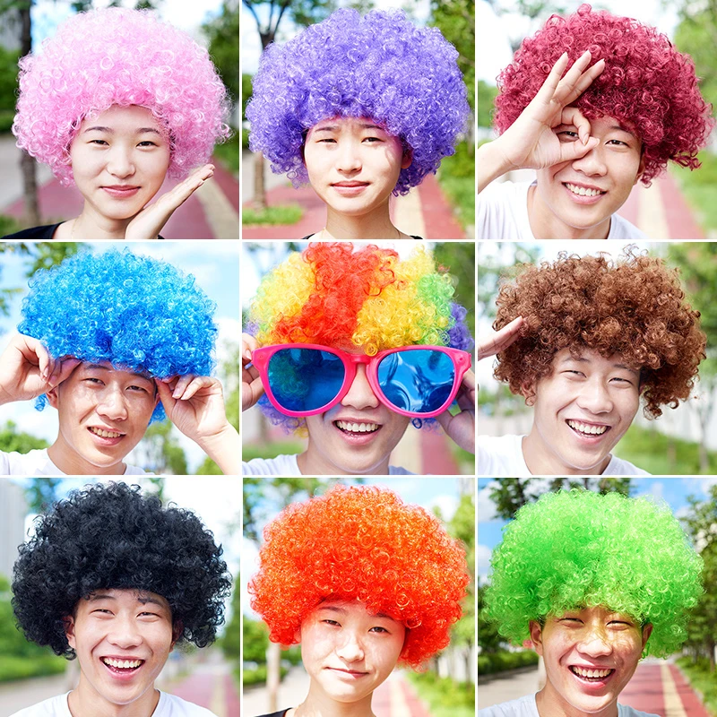 

Halloween clown wig Colour explosive head Seven colour Children's performance props, funny head sets, hair sets