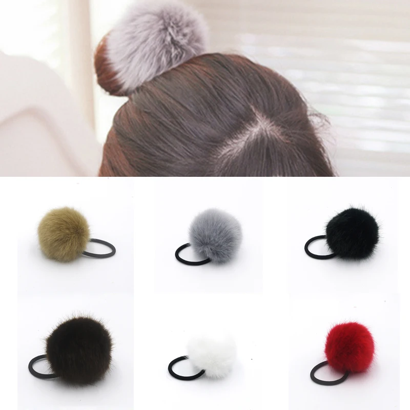 

Elastic Hair Bands Elastic Ring Rope Rubber Band Fake Rabbit Fur Knot Headband Headwear Scrunchy Gum Springs Hair Accessories