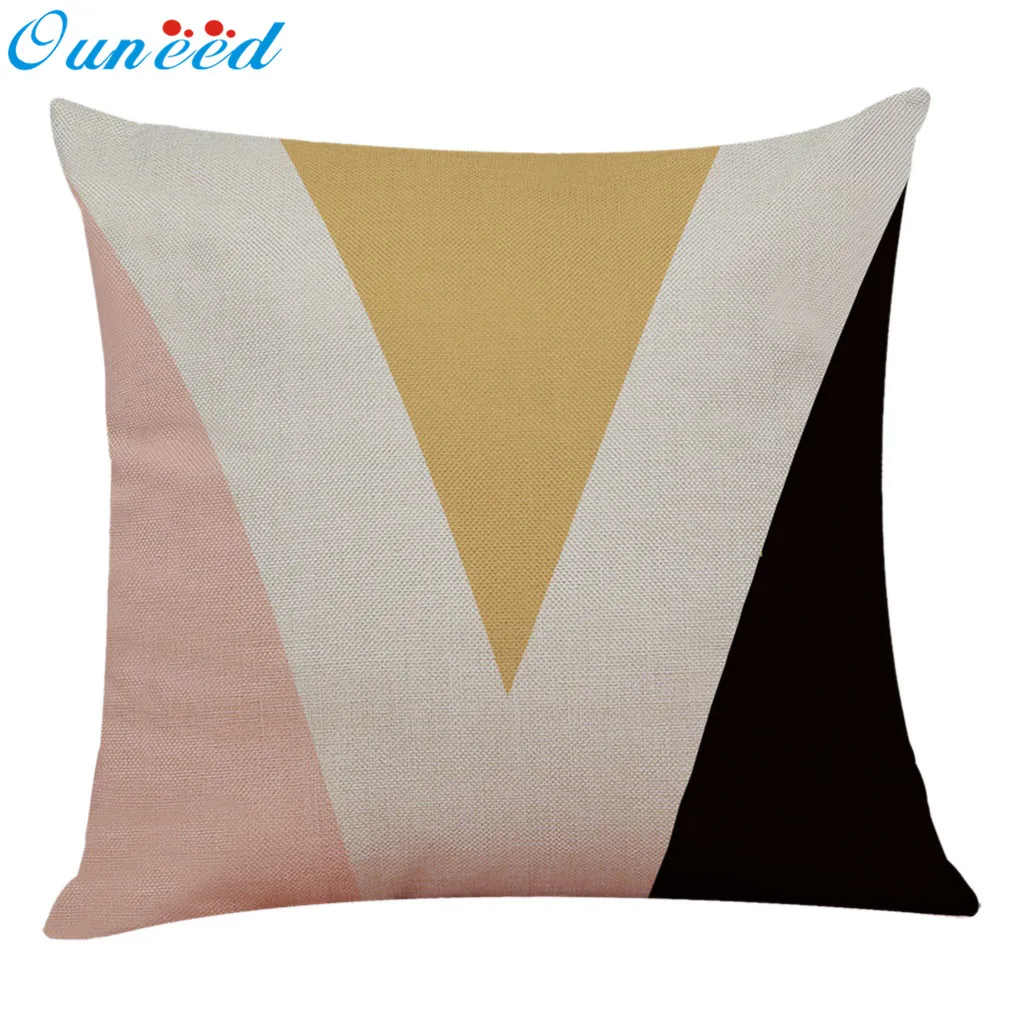 Ouneed Pillowcase Line Pattern Linen soft Pillows Case Cushion Waist Cushions Cover Pillow Home animeative cojines almofada | Дом и сад