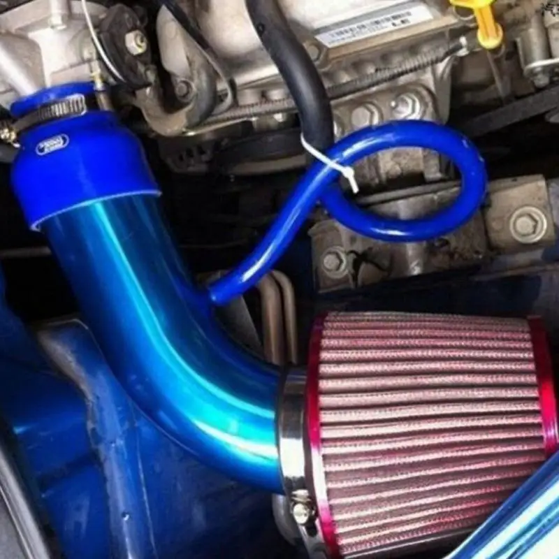Red Universal 3/" Car Air Filter Clean Intake High Flow Short RAM//COLD Round Cone