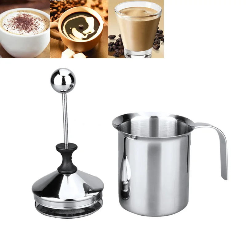 

800ml Double Mesh Milk Creamer Stainless Steel Milk Frother for Cappuccino Milk Jugs Egg Beater Kitchen Tool Gadgets