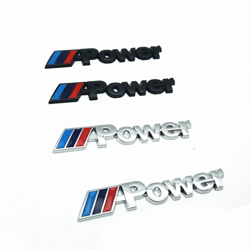 

2PCS/set M power Motorsport Metal Logo Car Sticker Rear Trunk Emblem Grill Badge for BMW E46 E30 E34 E36 E39 E53 E60 E90 M3