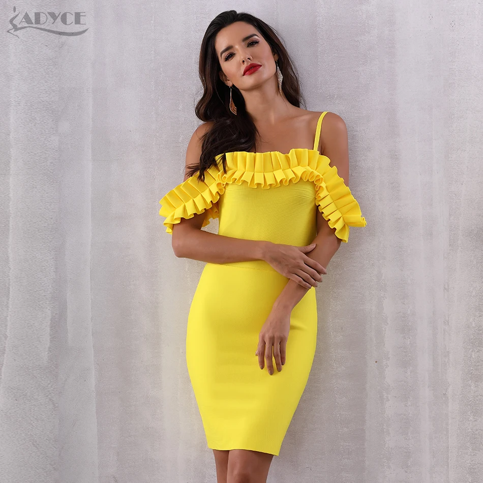 ADYCE для женщин летние платья повязки Vestidos Verano 2019 сексуальная Slash средства ухода за