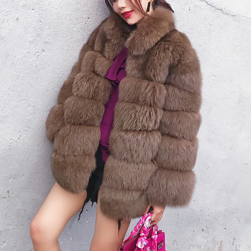 European and American 2018 Autumn &Winter Women Clothes long Fox Fur ...
