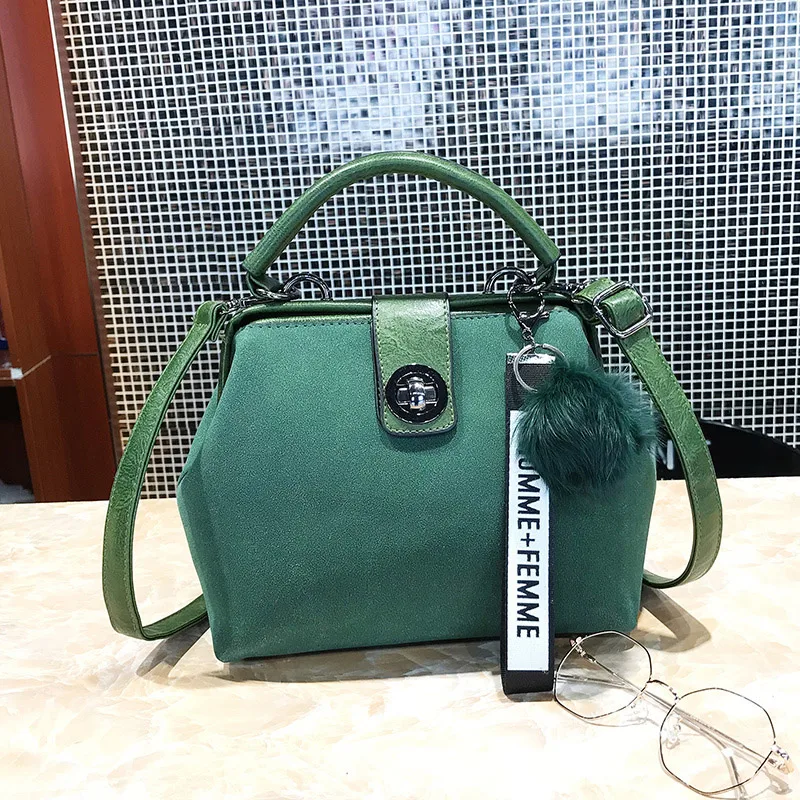 Винтажная женская сумка с помпоном, кожаная сумка через плечо, женская сумка через плечо, ретро Сумочка, сумочка, сумочка известного бренда