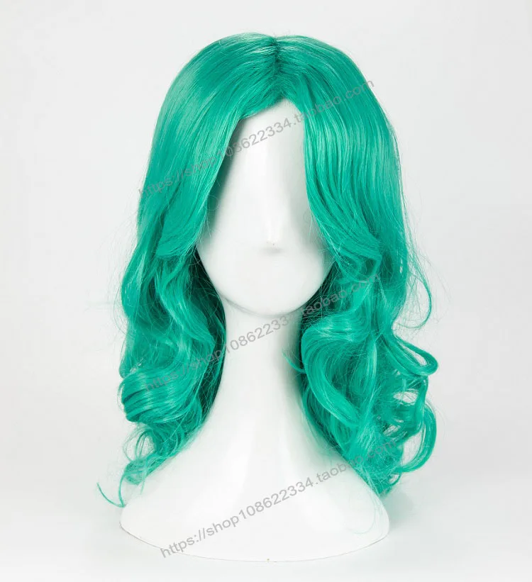 

Sailor Moon Kaiou Michiru Green Wig Cosplay Halloween Role Play Facial Hair
