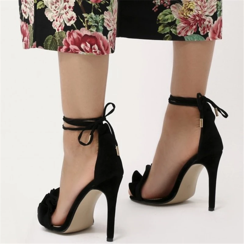 Sugar-Ruffle-Lace-Up-Barely-There-Heel-in-Black-Faux-Suede