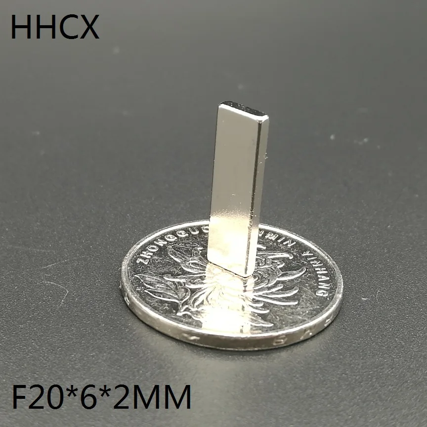 20 шт./лот F 20x6x2 мм N35 Сильный квадратный NdFeB редкоземельный магнит 20*6*2 мм неодимовые магниты 20 мм x 6 мм x 2 мм