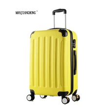 24 inch Classic striped patch Trolley suitcase/rolling spinner wheels Pull Rod luggage/Women Girl traveller case boarding bag