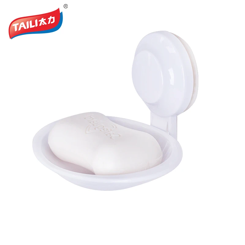 White Plastic Soap Dish Hook for Bathroom Soap Box Hanger Organizador Hook to Sucker Hanging