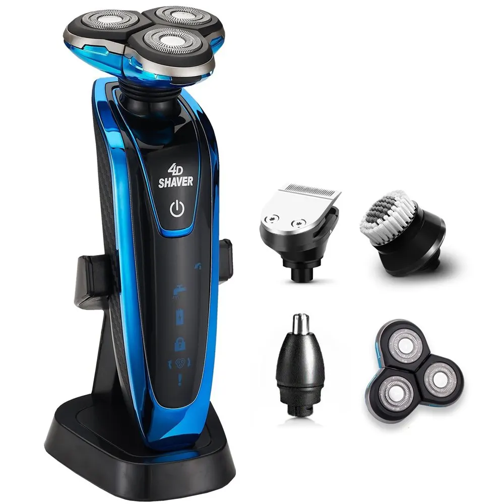 

All-in-one Men's washable electric shaver set trimmer beard rechargeable rotate electric razor for men facial shaving machine