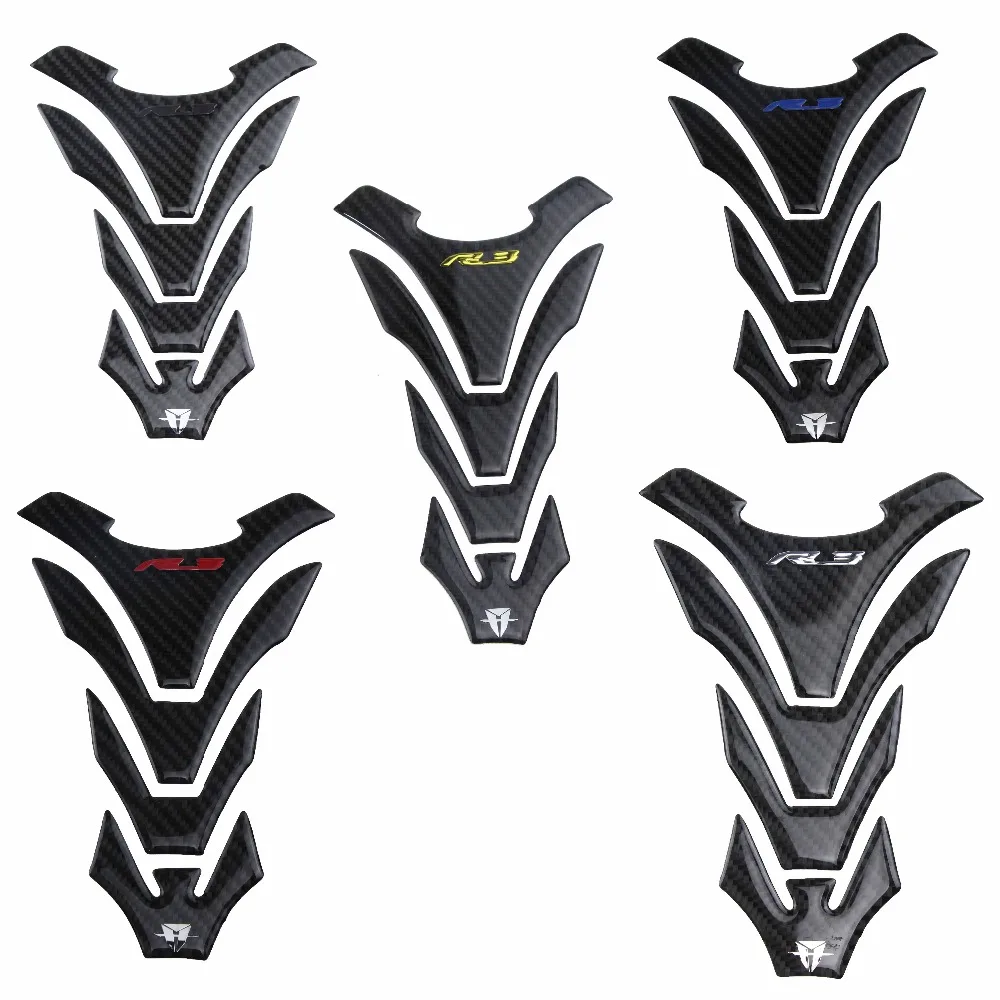 KODASKIN Real protection Carbon Tank Pad  3D-Emblem for YAMAHA YZF R3