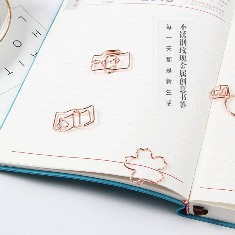 

10 diamondcrownlove cupcherry rose gold DIY plated metal bookmark paper clips modelling office business card book clip