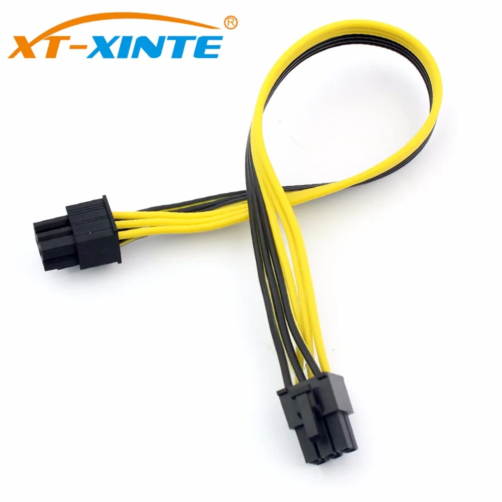 Dual 6Pin Power Supply Cable Adapter PCIe PCI-Express Extension Cable 6Pin Male to Male Cables 18AWG Line for BTC Mining Miner