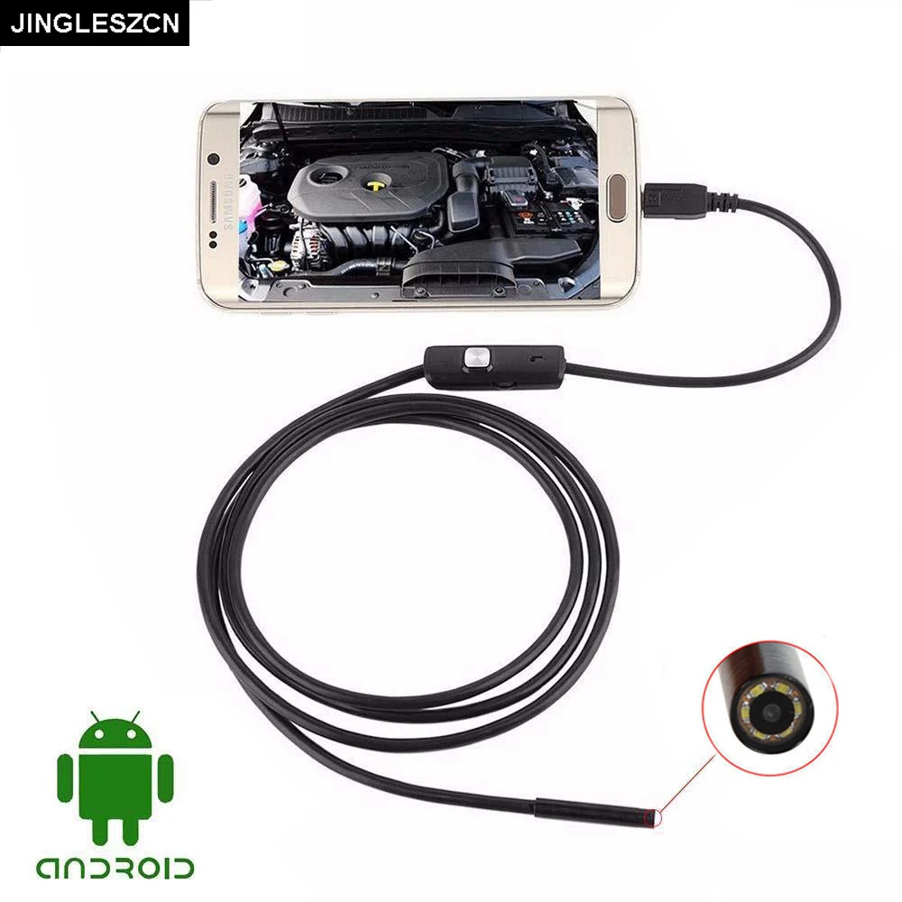 

JINGLESZCN 7mm Waterproof USB Endoscope Camera Android 1m 1.5m 2m 3.5m 5m Cable Inspection Borescope Snake Cam PC Windows