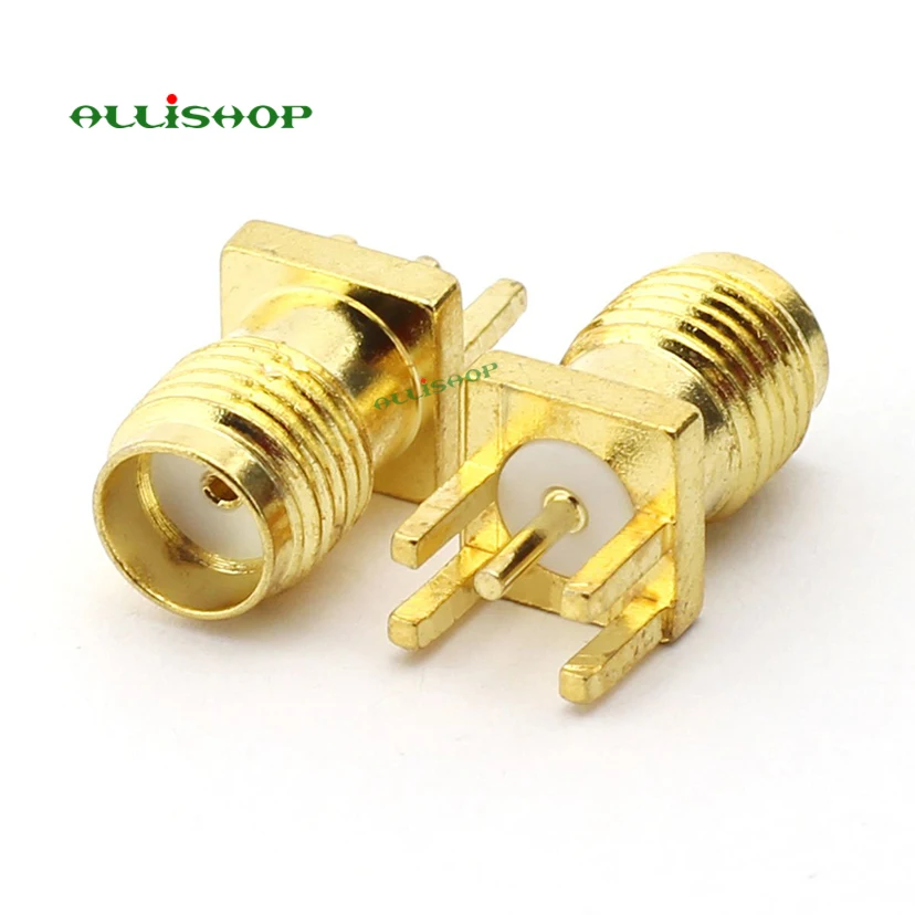 

5Pcs SMA Female PCB Panel Edge Mount Plug with 4 Pins Stand Straight Connector RF Coax Coaxial Adapter