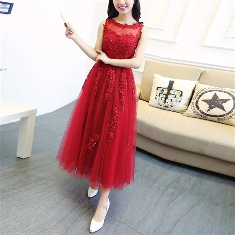 

Brand New Evening Dresses with Appliques Glamorous Red Bride Gown Ball Prom Party Homecoming/Graduation Formal Dress