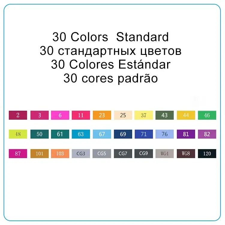 TOUCHNEW 30/40/60/80 Цвета маркер для рисования на спиртовой основе Маркеры Набор ручек для рисования манга двойной головой художественный эскиз маркер ручки для дизайна - Цвет: 30 Colors Standard